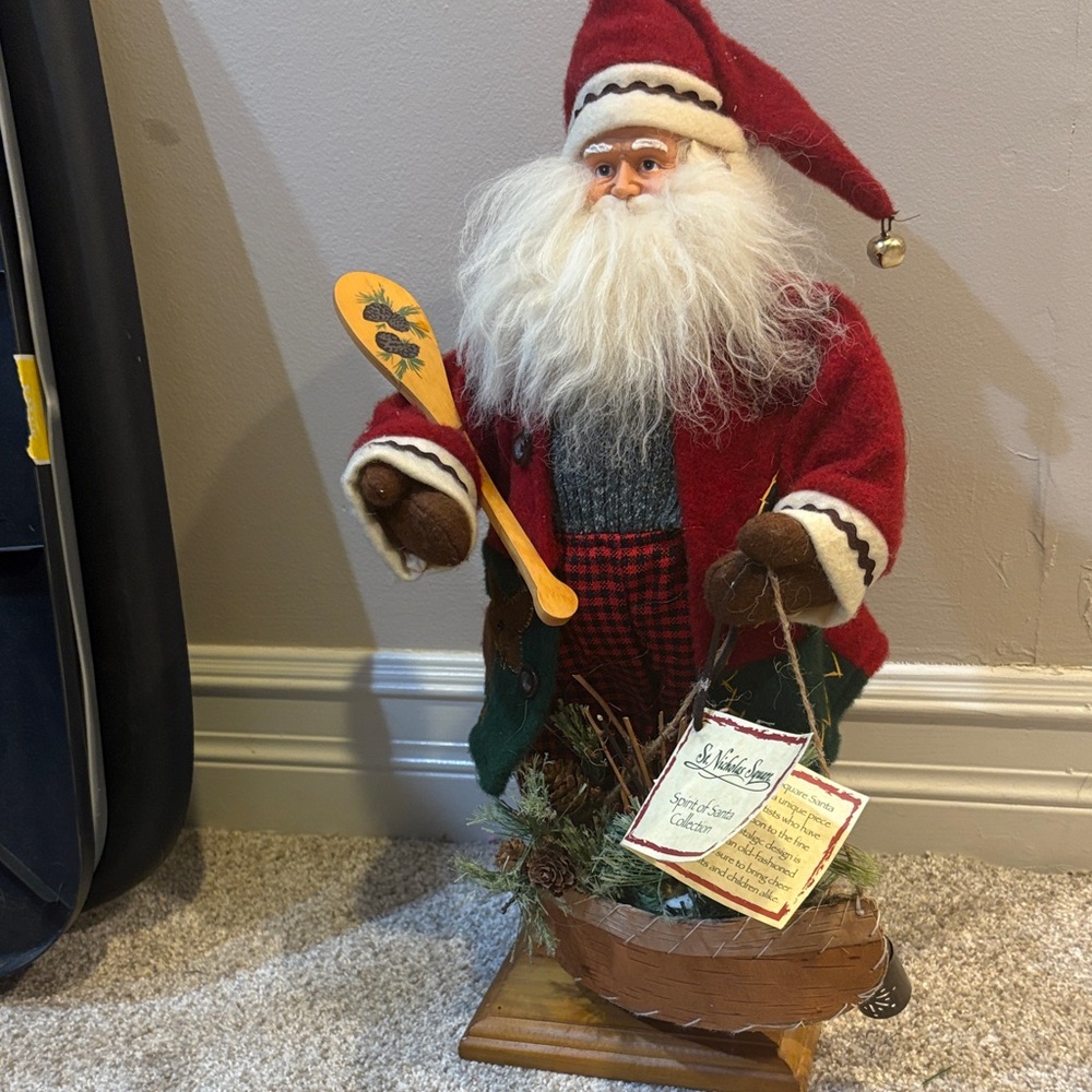 St. Nicholas Square Santa with Red Coat and White Beard